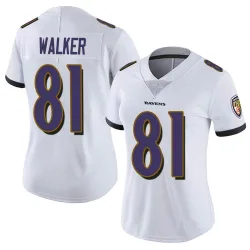 Women's Devontez Walker Baltimore Ravens No.81 Limited Vapor Untouchable Jersey - White