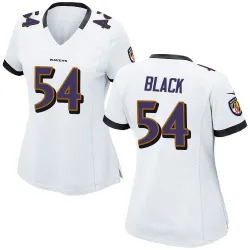 Women's Diwun Black Baltimore Ravens No.54 Game Jersey - White