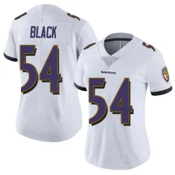 Women's Diwun Black Baltimore Ravens No.54 Limited Vapor Untouchable Jersey - White
