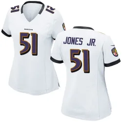 Women's Emery Jones Jr. Baltimore Ravens No.51 Game Jersey - White