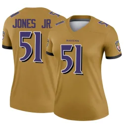 Women's Emery Jones Jr. Baltimore Ravens No.51 Legend Inverted Jersey - Gold