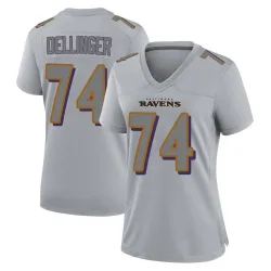 Women's Garrett Dellinger Baltimore Ravens No.74 Game Atmosphere Fashion Jersey - Gray