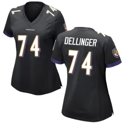 Women's Garrett Dellinger Baltimore Ravens No.74 Game Jersey - Black