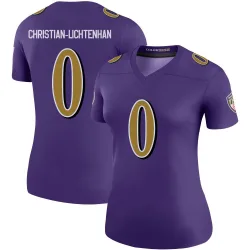 Women's Gerad Christian-Lichtenhan Baltimore Ravens No.0 Legend Color Rush Jersey - Purple