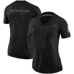 Women's Gerad Christian-Lichtenhan Baltimore Ravens No.0 Limited 2020 Salute To Service Jersey - Black