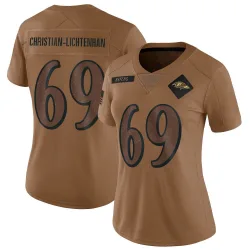 Women's Gerad Christian-Lichtenhan Baltimore Ravens No.0 Limited 2023 Salute To Service Jersey - Brown