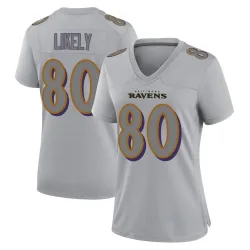 Women's Isaiah Likely Baltimore Ravens No.80 Game Atmosphere Fashion Jersey - Gray