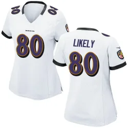 Women's Isaiah Likely Baltimore Ravens No.80 Game Jersey - White