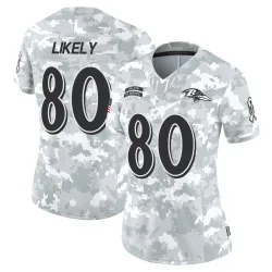 Women's Isaiah Likely Baltimore Ravens No.80 Limited 2024 Salute to Service Jersey - Arctic Camo