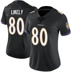 Women's Isaiah Likely Baltimore Ravens No.80 Limited Alternate Vapor Untouchable Jersey - Black