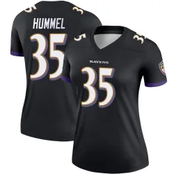 Women's Jacob Hummel Baltimore Ravens No.35 Legend Jersey - Black