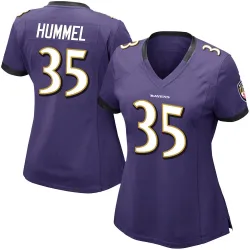 Women's Jacob Hummel Baltimore Ravens No.35 Limited Team Color Vapor Untouchable Jersey - Purple