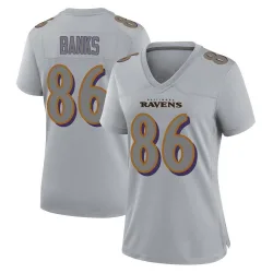 Women's Jahmal Banks Baltimore Ravens No.86 Game Atmosphere Fashion Jersey - Gray