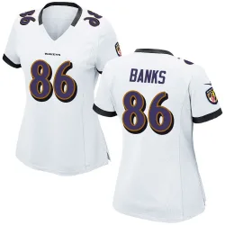 Women's Jahmal Banks Baltimore Ravens No.86 Game Jersey - White