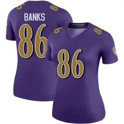 Women's Jahmal Banks Baltimore Ravens No.86 Legend Color Rush Jersey - Purple