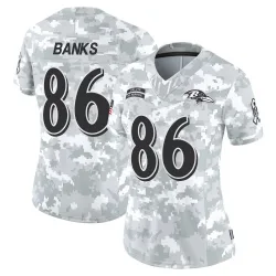 Women's Jahmal Banks Baltimore Ravens No.86 Limited 2024 Salute to Service Jersey - Arctic Camo