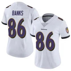 Women's Jahmal Banks Baltimore Ravens No.86 Limited Vapor Untouchable Jersey - White