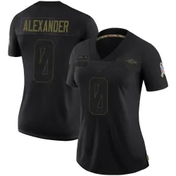 Women's Jaire Alexander Baltimore Ravens No.0 Limited 2020 Salute To Service Jersey - Black