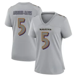 Women's Jalyn Armour-Davis Baltimore Ravens No.5 Game Atmosphere Fashion Jersey - Gray