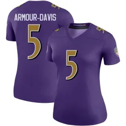 Women's Jalyn Armour-Davis Baltimore Ravens No.5 Legend Color Rush Jersey - Purple