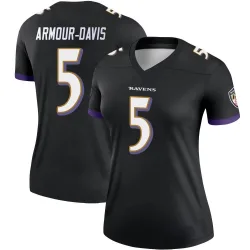 Women's Jalyn Armour-Davis Baltimore Ravens No.5 Legend Jersey - Black