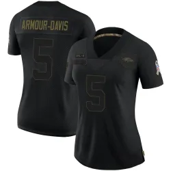Women's Jalyn Armour-Davis Baltimore Ravens No.5 Limited 2020 Salute To Service Jersey - Black