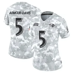 Women's Jalyn Armour-Davis Baltimore Ravens No.5 Limited 2024 Salute to Service Jersey - Arctic Camo