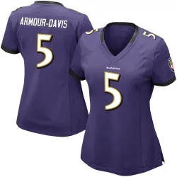 Women's Jalyn Armour-Davis Baltimore Ravens No.5 Limited Team Color Vapor Untouchable Jersey - Purple