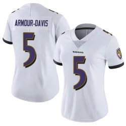 Women's Jalyn Armour-Davis Baltimore Ravens No.5 Limited Vapor Untouchable Jersey - White
