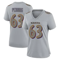 Women's Jared Penning Baltimore Ravens No.63 Game Atmosphere Fashion Jersey - Gray
