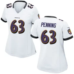 Women's Jared Penning Baltimore Ravens No.63 Game Jersey - White