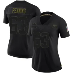 Women's Jared Penning Baltimore Ravens No.63 Limited 2020 Salute To Service Jersey - Black