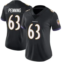 Women's Jared Penning Baltimore Ravens No.63 Limited Alternate Vapor Untouchable Jersey - Black