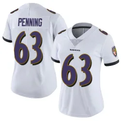 Women's Jared Penning Baltimore Ravens No.63 Limited Vapor Untouchable Jersey - White