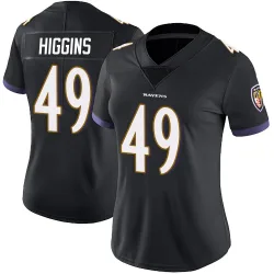 Women's Jay Higgins Baltimore Ravens No.49 Limited Alternate Vapor Untouchable Jersey - Black