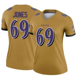 Women's Jayson Jones Baltimore Ravens No.69 Legend Inverted Jersey - Gold
