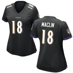 Women's Jeremy Maclin Baltimore Ravens No.18 Game Jersey - Black