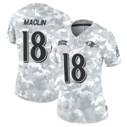 Women's Jeremy Maclin Baltimore Ravens No.18 Limited 2024 Salute to Service Jersey - Arctic Camo