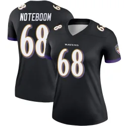 Women's Joe Noteboom Baltimore Ravens No.68 Legend Jersey - Black