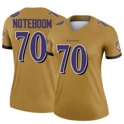 Women's Joe Noteboom Baltimore Ravens No.70 Legend Inverted Jersey - Gold