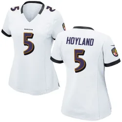 Women's John Hoyland Baltimore Ravens No.5 Game Jersey - White