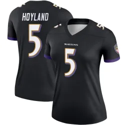 Women's John Hoyland Baltimore Ravens No.5 Legend Jersey - Black