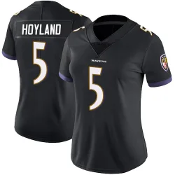 Women's John Hoyland Baltimore Ravens No.5 Limited Alternate Vapor Untouchable Jersey - Black