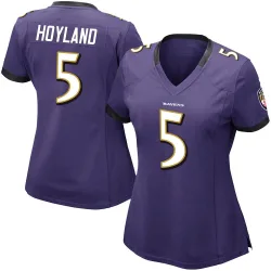 Women's John Hoyland Baltimore Ravens No.5 Limited Team Color Vapor Untouchable Jersey - Purple