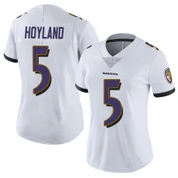 Women's John Hoyland Baltimore Ravens No.5 Limited Vapor Untouchable Jersey - White