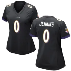 Women's John Jenkins Baltimore Ravens No.0 Game Jersey - Black