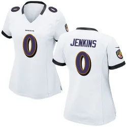 Women's John Jenkins Baltimore Ravens No.0 Game Jersey - White