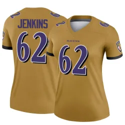 Women's John Jenkins Baltimore Ravens No.62 Legend Inverted Jersey - Gold
