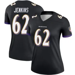 Women's John Jenkins Baltimore Ravens No.62 Legend Jersey - Black