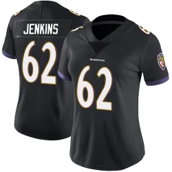 Women's John Jenkins Baltimore Ravens No.62 Limited Alternate Vapor Untouchable Jersey - Black
